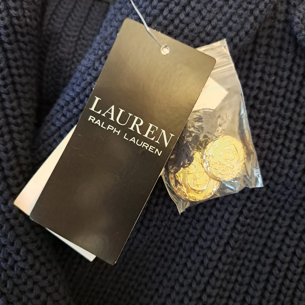 Ralph Lauren Navy Knit Blazer with Gold Accents - Picture 8 of 9